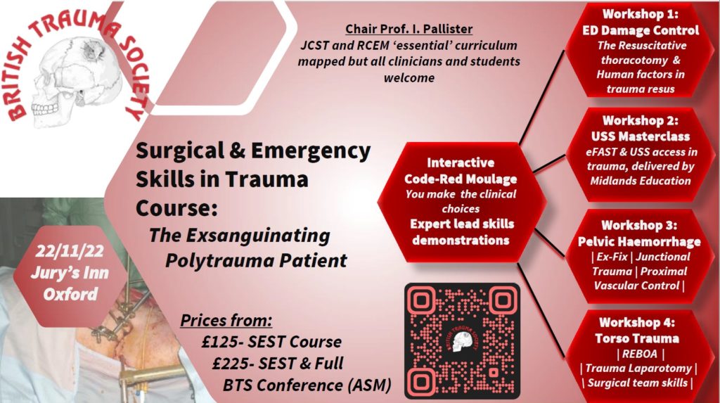 BTS Surgical and Emergency Skills in Trauma - COURSE FLYER - 22 NOV 2022
